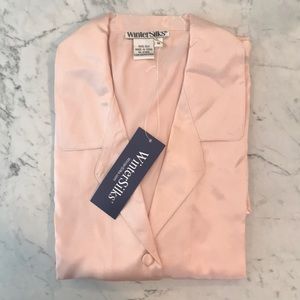 Brand New Tags On Pink 100% Silk Washable Pajamas